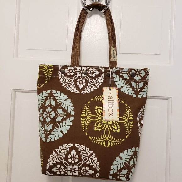 NWT Saltbox Colorful Print Medium Snap Clost Tote, Business, School - Picture 1 of 8